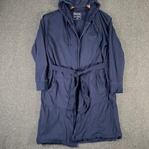 Dude Robe Men Small/Medium Bathrobe Navy Blue Strap Shark Tank